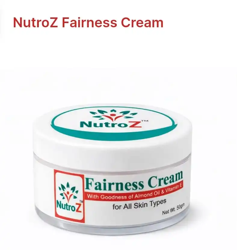 NutroZ Fairness Cream – Herbal Glow & Skin Brightening Cream with Aloe Vera, Almond Oil & Vitamin E (50g)