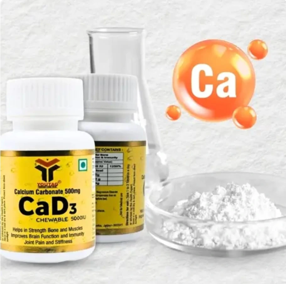 YOUTAG Calcium Carbonate 500mg with Vitamin D3 – Chewable Tablets for Strong Bones, Teeth & Muscle Support